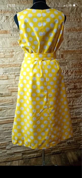 Sukienka bawełniana w grochy vintage /Prl M/L