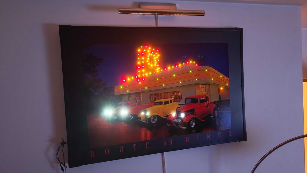 Obraz plakat LED Route 66 Diner Hot Rod Ford Coupe rok 1932 i 1935
