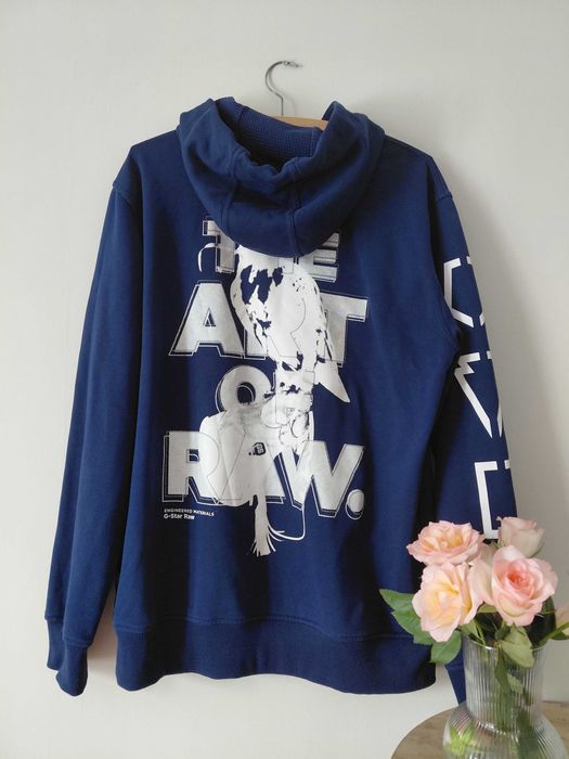 Bluza męska G-Star Raw granatowa hoodie z kapturem rozmiar LL