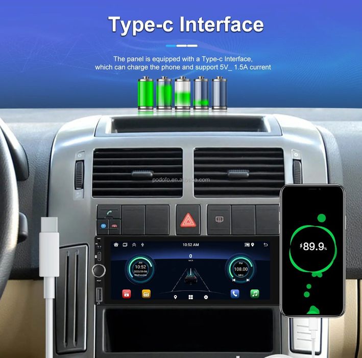 Rádio 1din 6,86 polegadas 2/64GB GPS RDS WIFI Carplay novo