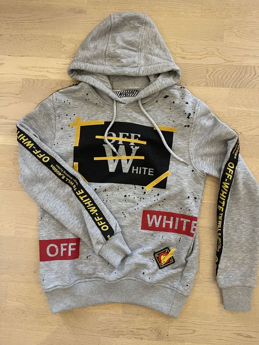 OFF White bluza z kapturem szara r.M nowa logo