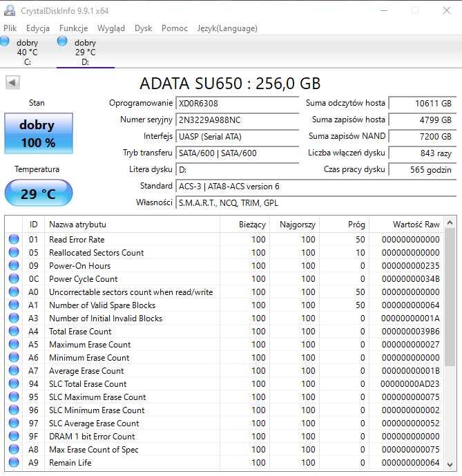 Dysk SSD ADATA 2,5" 256GB SU650 [06]