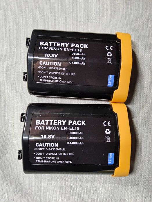 Baterias Compativeis NIKON EN-EL18D - 4000mAh + Carregador Duplo Baterias com grande reserva de energia.