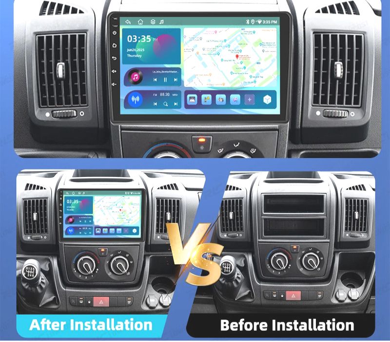 RÁDIO GPS ANDROID 13 FIAT DUCATO / CITROËN JUMPER / PEUGEOT BOXER 06-11