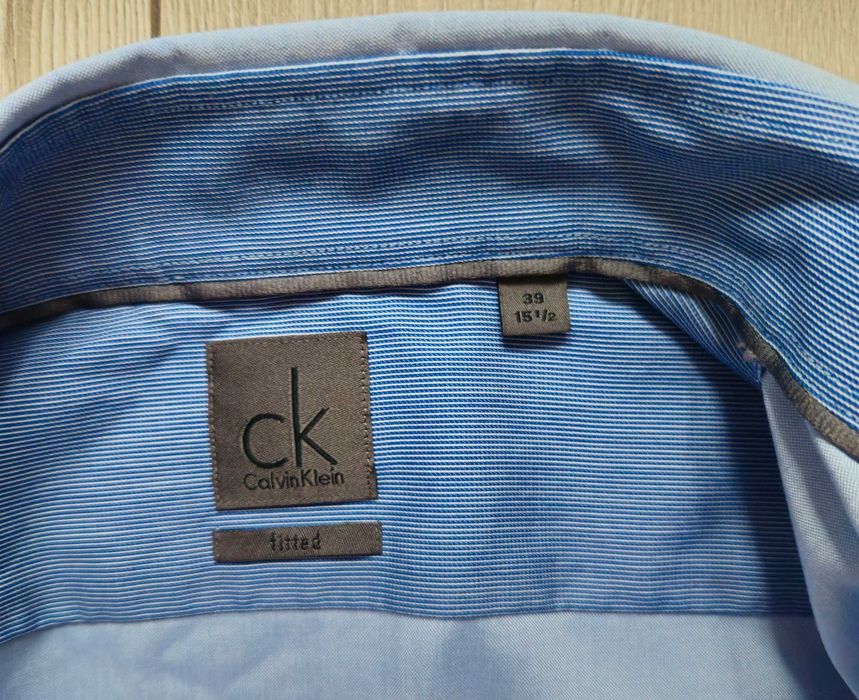 Calvin Klein Koszula M (39.5) Fitted Błekitna