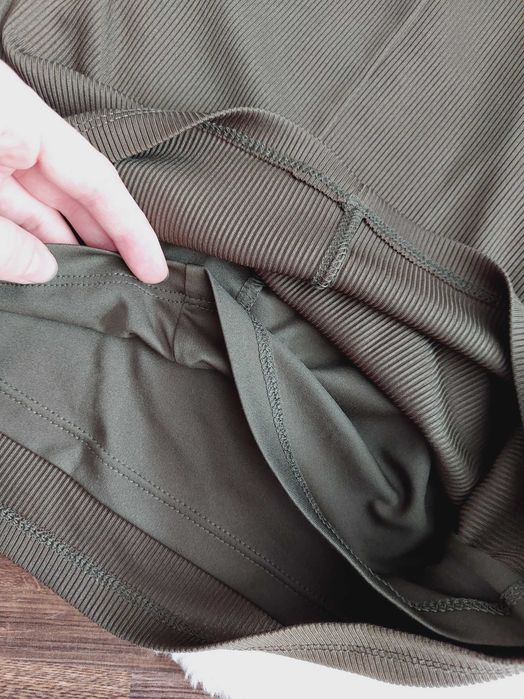 Forever21 sukienka w prążek khaki krótki rękawek xs s