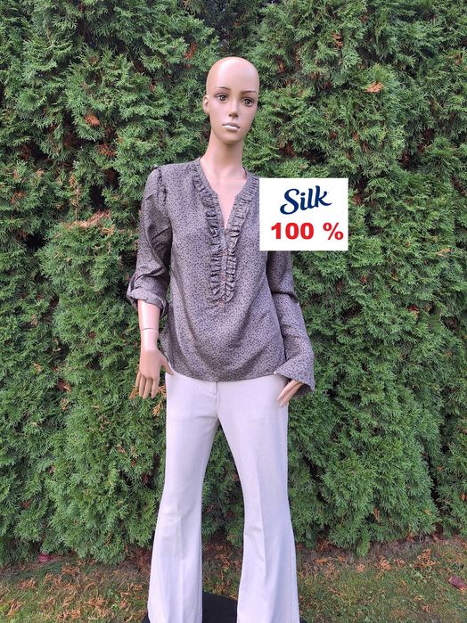 Maison Scotch jedwabna bluzka koszula 100% jedwab silk XS S 34 36