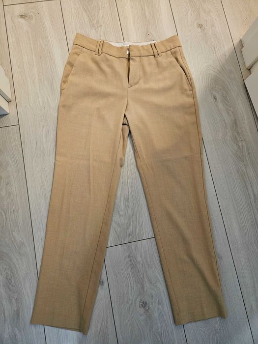 Spodnie garniturowe kremowe