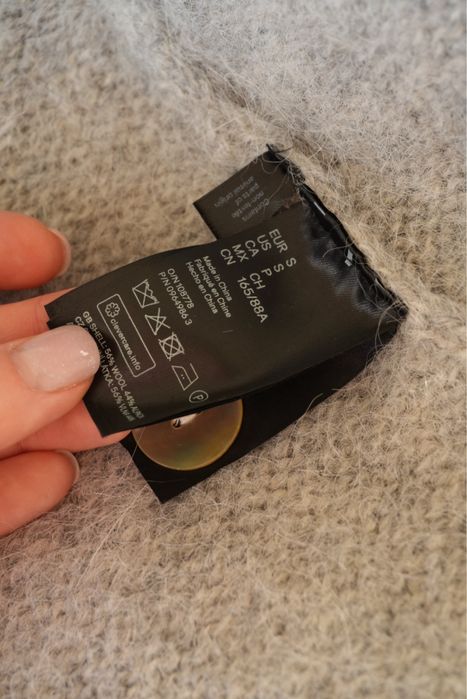 Шерстяний кардиган вінтажний сірий, альпака кофта H&M