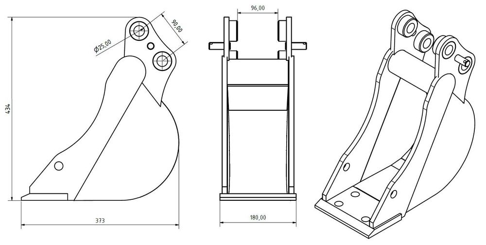 Łyżka kopiąca 18cm pasująca do mini koparki JCB 8014/8015/8016/8018/17