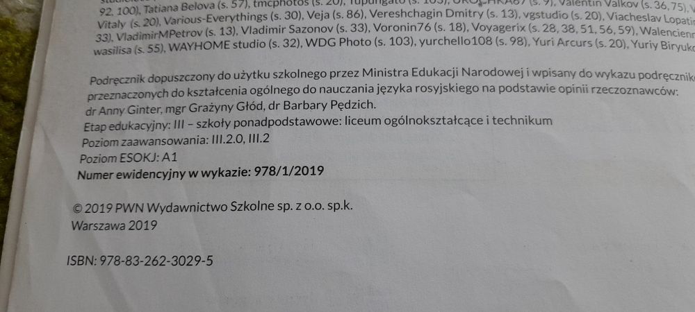 Podręcznik do J. rosyjskiego do klasy 1.