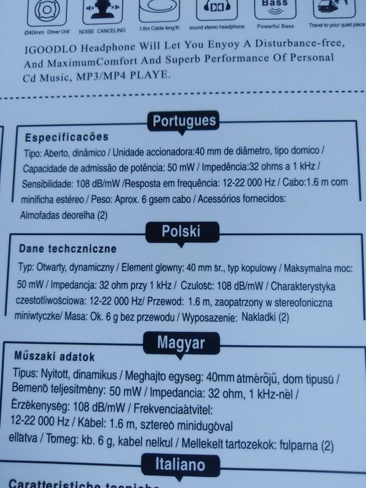 Słuchawki Igoodlo nowe w opakowaniu