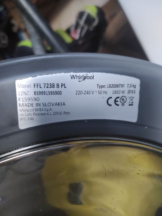 Pralka Whirlpool FLL7238B PL bez dzrzwiczek