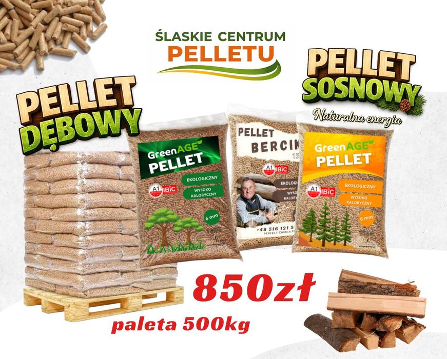 Ekologiczny PELLET Drzewny - Dębowy / Sosnowy - KLASA A1 - Worki 15 KG - Paleta 500 KG - Prosto od Producenta