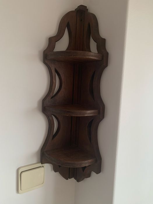 Prateleira de Canto em Madeira Vintage