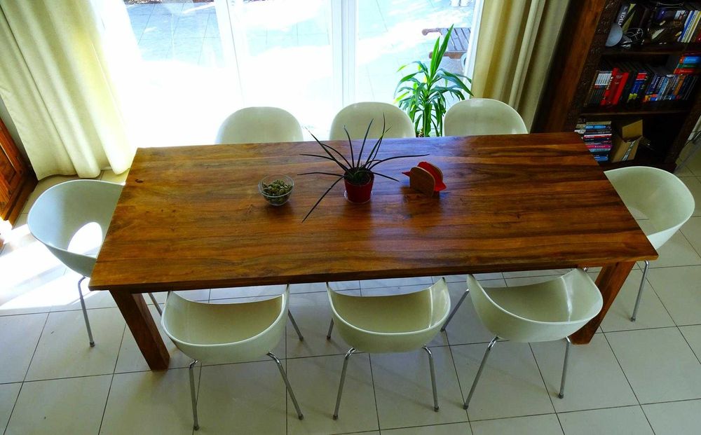 Stół kolonialny / indyjski + 8 krzeseł w bdb. stanie