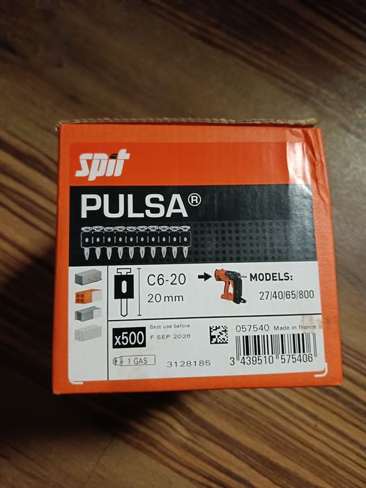 Gwoździe do Spit Pulsa c6-20 mm plus gaz nowe