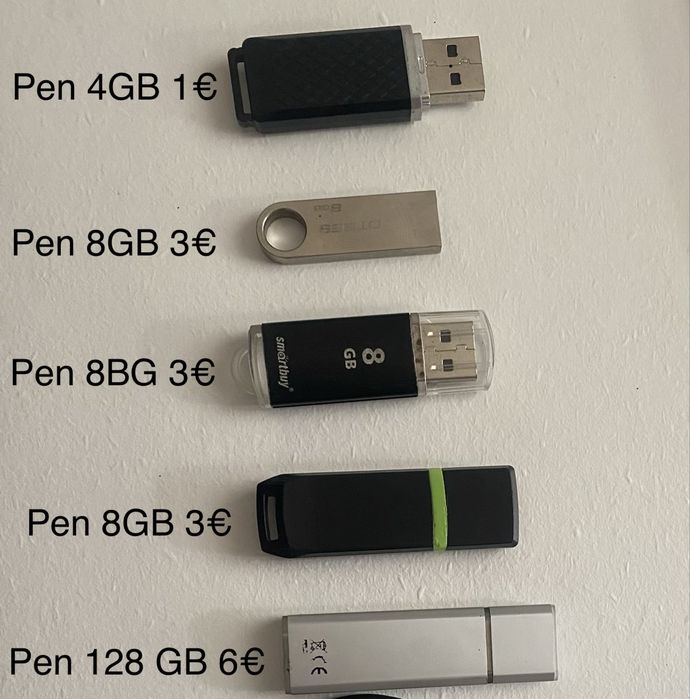 Lote de pen drive 4/8/128GB