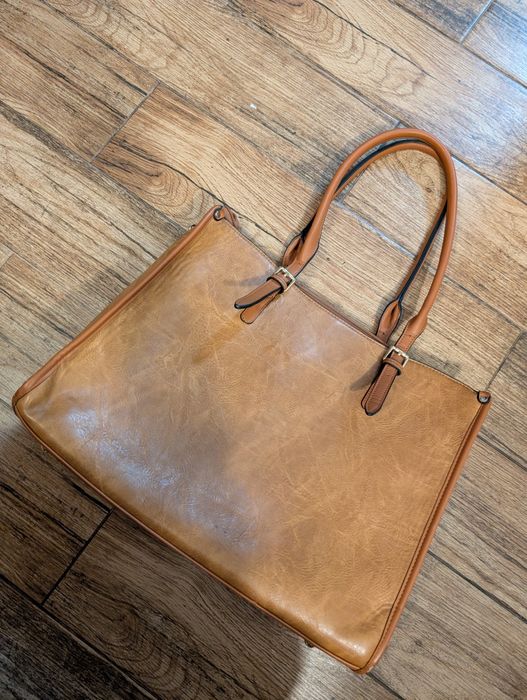 Skórzana torba biznesową, na laptopa dla kobiety shein