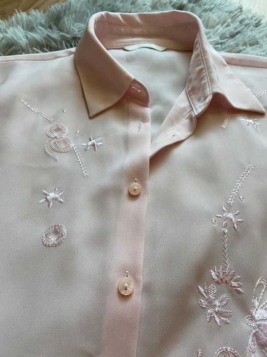 Koszula retro vintage bluzka L S M kwiaty Marks & Spencer