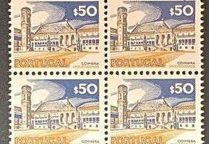 Quadra de selos novos de $50 - Paísagens e Monumentos - 1975