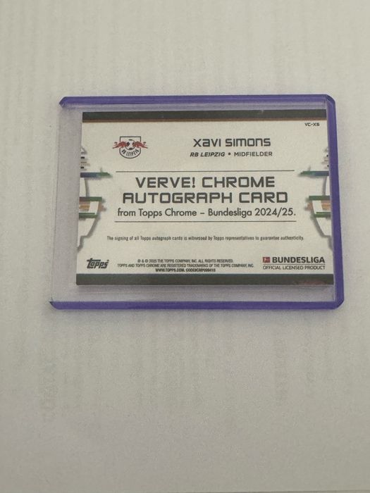2024/2025 Topps Chrome Bundesliga Xavi Simons Autograph Verve SSP