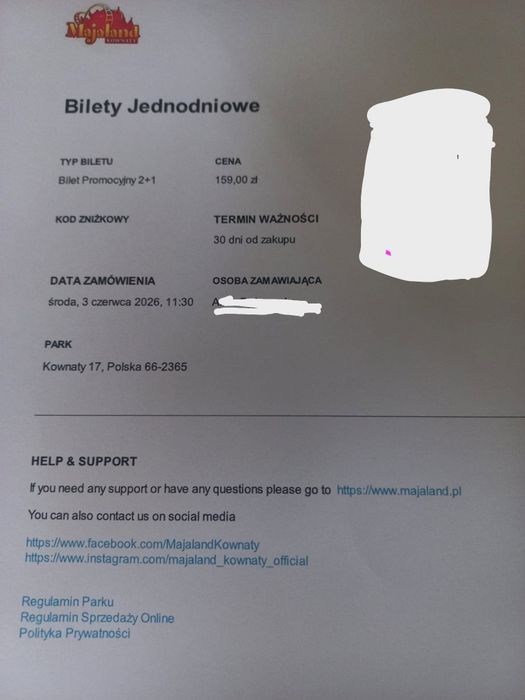 Bilet jednodniowy do Majaland