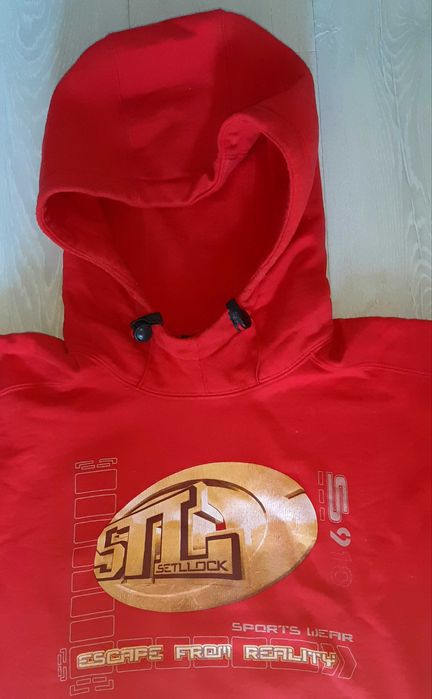 Setllock Smith oldschool bluza z kapturem czerwona hip hop roz. L XL