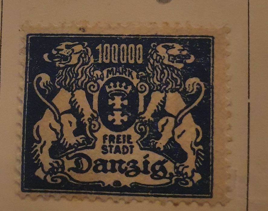 5 znaczkow gdansk 1923