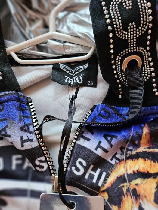 Nowy dres welurowy rozm 36, bardzo miły welur, dłuższą bluza,