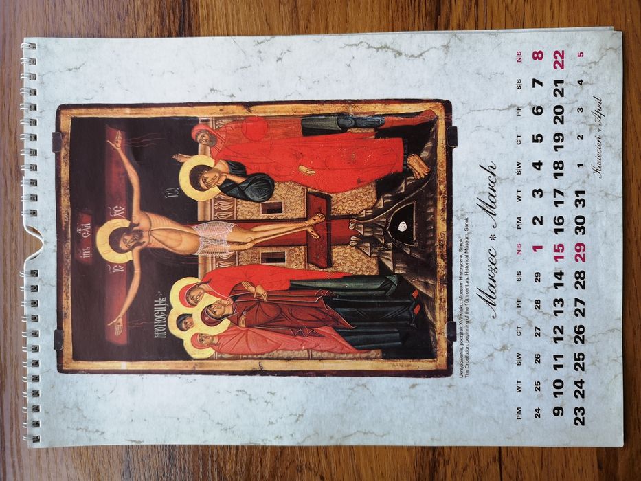 Stary kalendarz Ikony - Arkady 1992 r