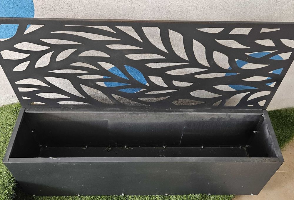 Floreira metal decoração jardim 100x25x30