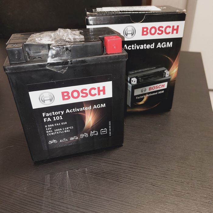 Bateria moto Bosch AGM FA 101 — 12V 6Ah — Lisboa
