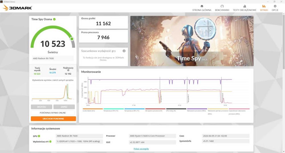 Sapphire Pulse Radeon RX 7600 8 GB | Sprawna | Pudełko | Testowana