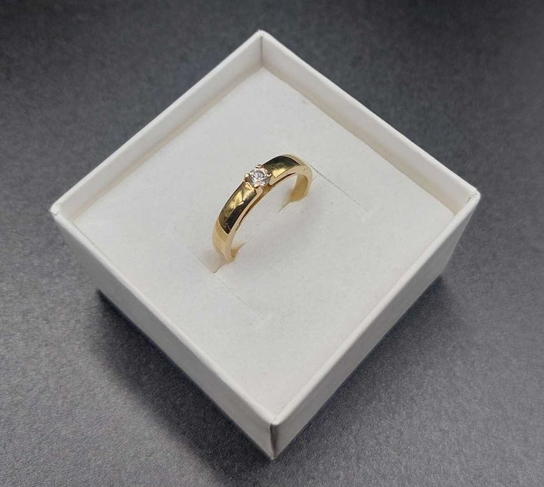 Złoty pierścionek z cyrkonią 585 GOLD MONEY