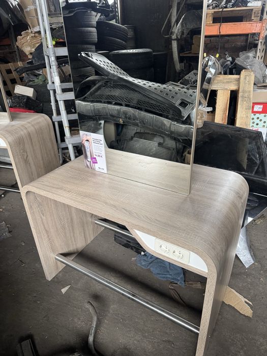 Konsola dwustronna konsolka fryzjerska dwa lustra salon fryzjerski