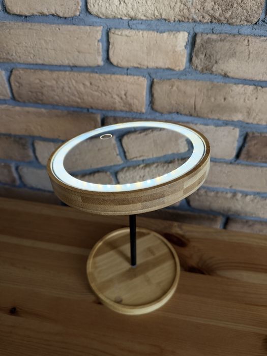 Lustro stojące bambusowe LED 3 tryby na USB