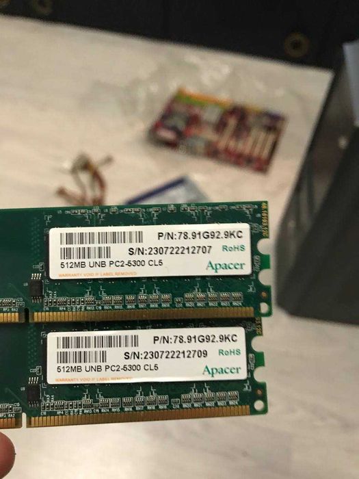 Оперативная память Apacer DDR2 512mb+512mb (UNB PC2-5300 CL5)