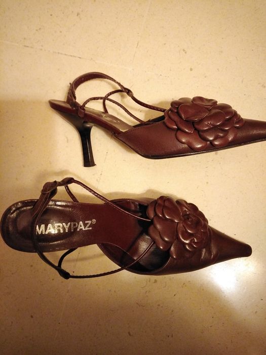 Sapatos de senhora nr. 36 em pele castanho