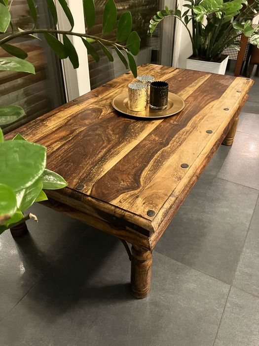 Ława rustykalna z okuciami