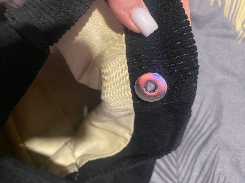 Чорна вельветова сумка