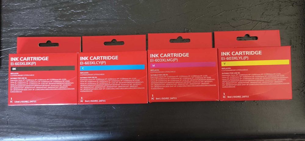 Tinteiros Compatíveis EPSON 16XL (1631/1632/1633/1634), 18XL (1811/1812/1813/1814), 603XL (BK/C/M/Y), 1281/1282/1283/1284