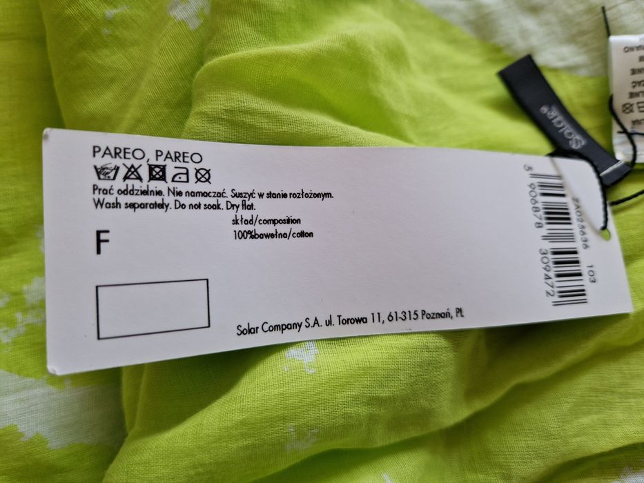 Nowe pareo solar, piękne kolory, bardzo duże 100%