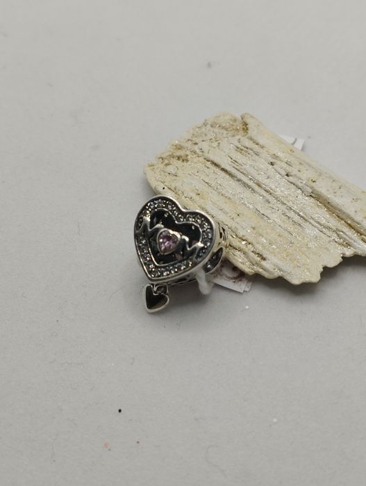 Srebrny charms do Pandory, serduszko, próba 925