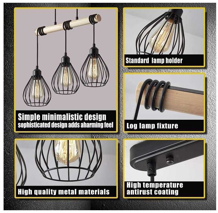 Lampa potrójna wisząca ENCOFT