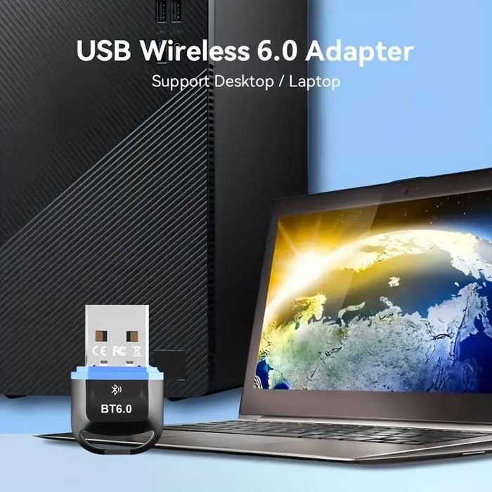 Uniwersalny bezprzewodowy mini adapter BT 6.0 USB RTL802