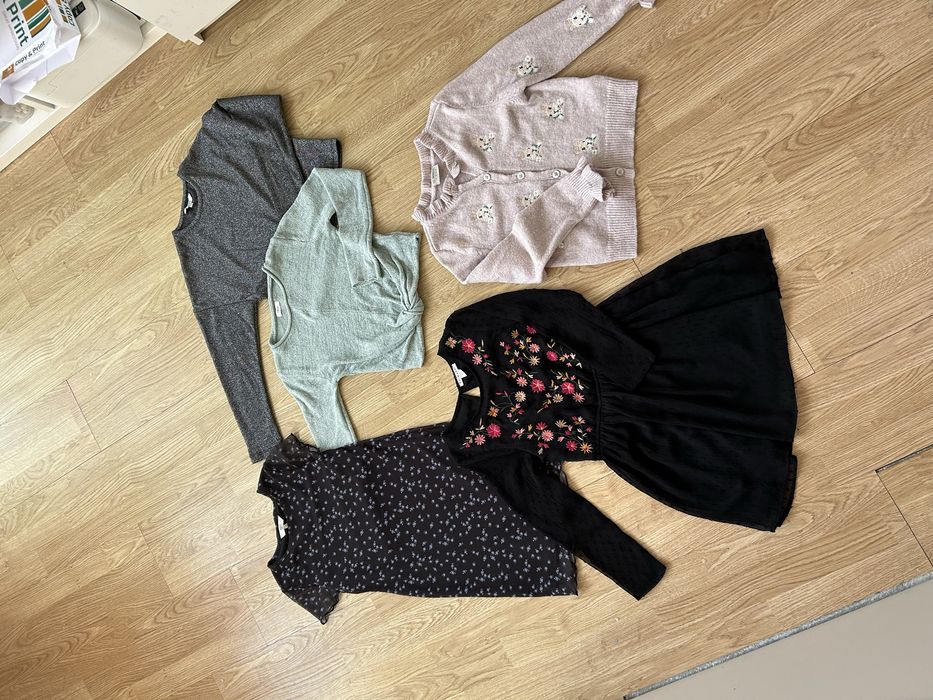 Ciuszki 122/128, zestaw, sukienka, sweterek