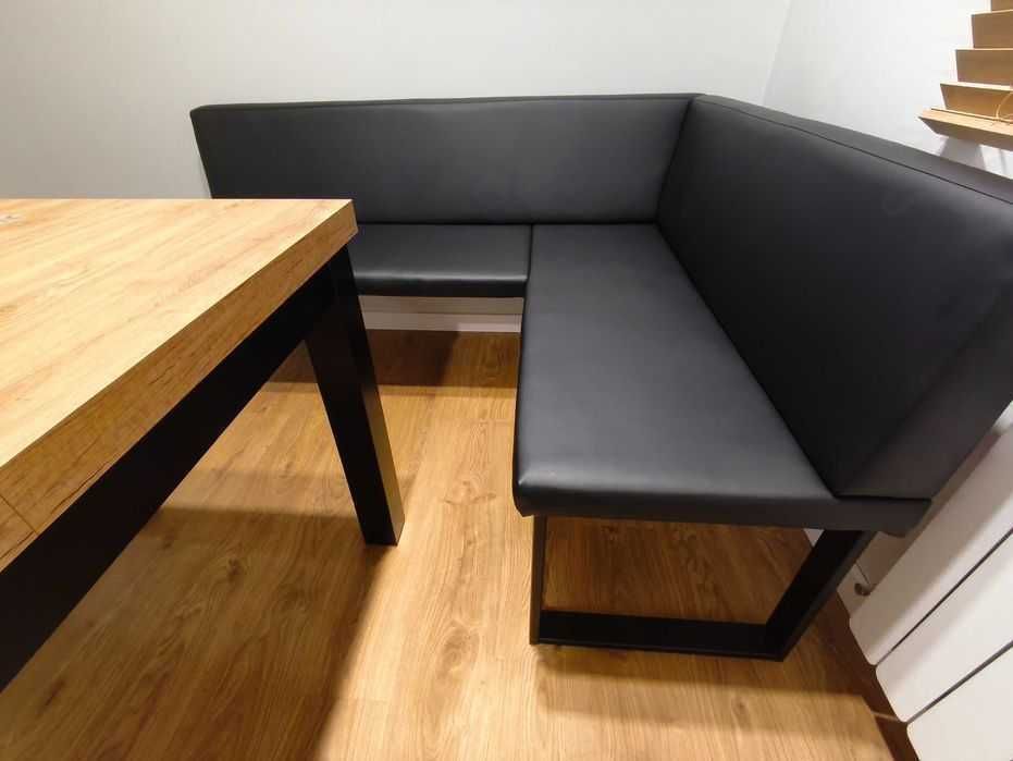 Narożnik do kuchni,czarny,eko skóra używany