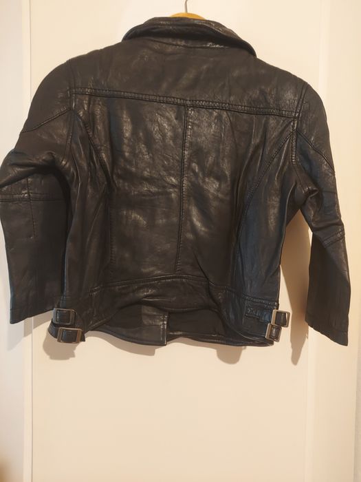 Blusão biker em pele Bershka