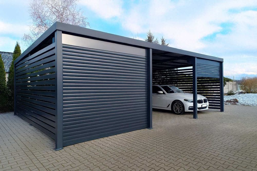 Wiata garażowa premium – stal/aluminium na wymiar. Producent.